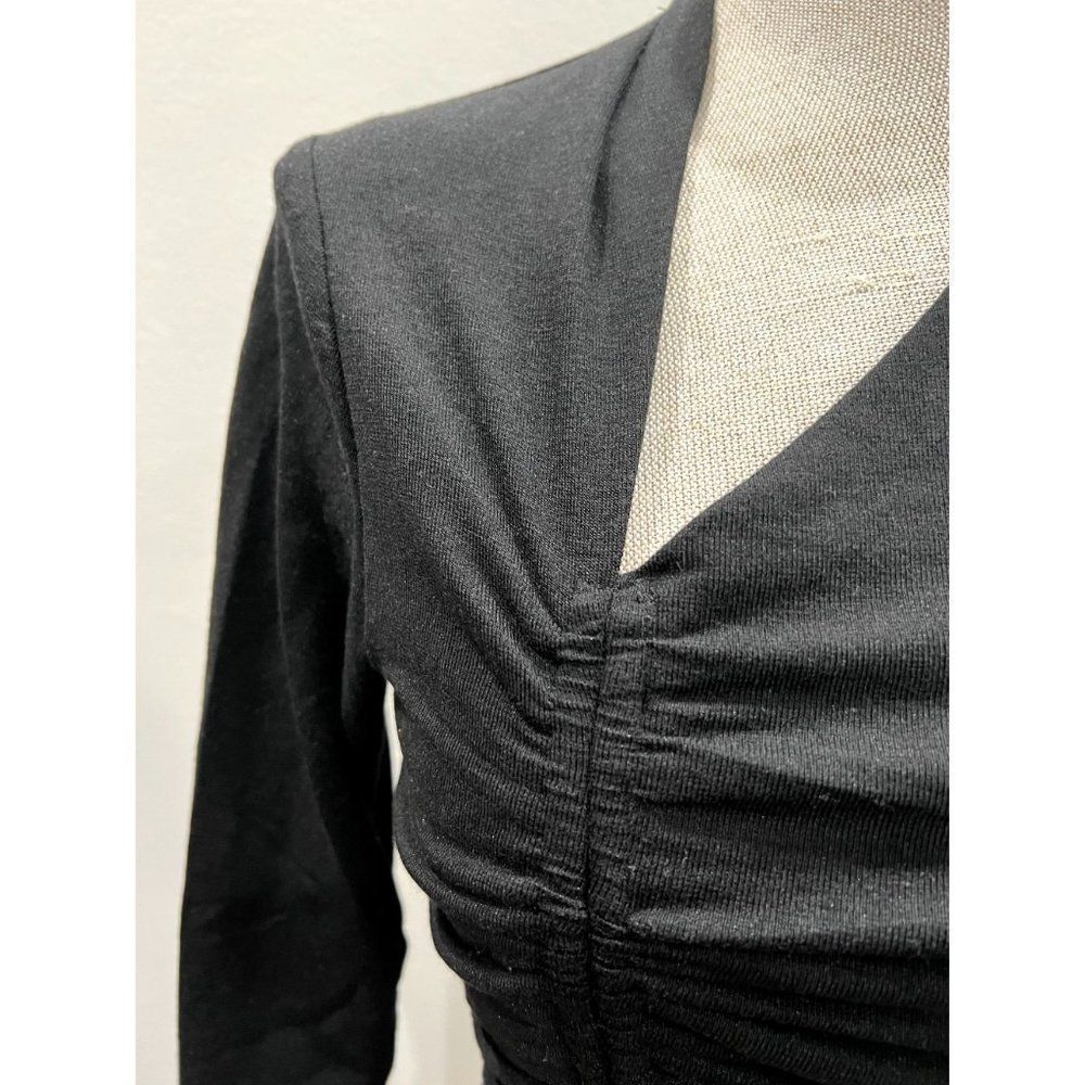 ASTR NWT Asymmetrical Ruched Long Sleeve Top in Black Size S - Picture 4 of 5